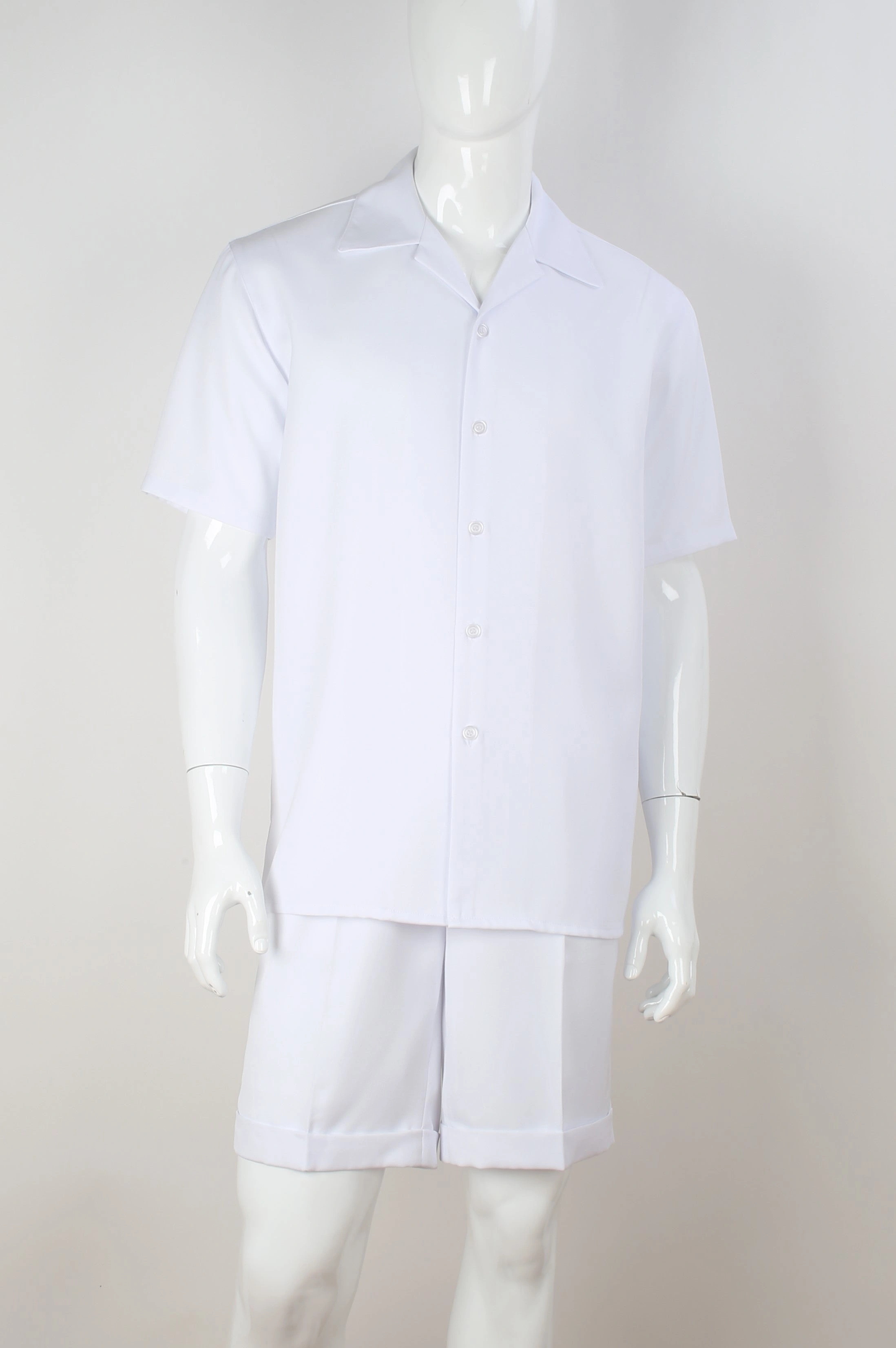 Conjunto de Shorts y Camiseta para Hombre – Elegancia y Comodidad en Blanco y Azul Diamante.